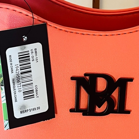 Bagley Mischka Coral Structured Top Handle Handbag NWT‎ Elegant Braided Handle - Picture 5 of 8